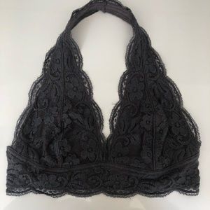 URBAN OUTFITTERS BLACK HALTER BRALETTE